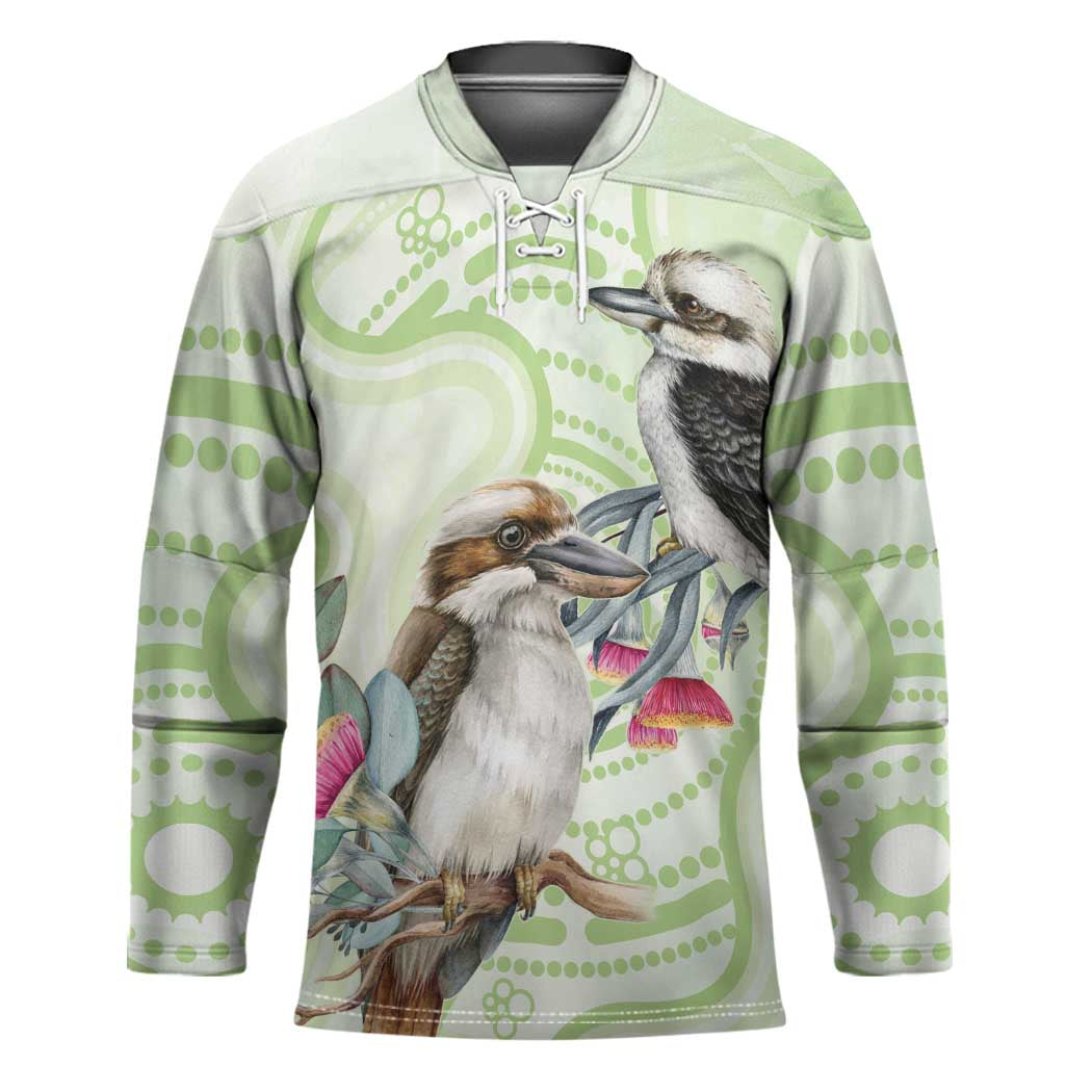Australia Gumtree And Kookaburra Hockey Jersey Aboriginal Art - Watercolor Style - Aussie Hoodie