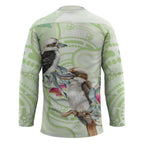 Australia Gumtree And Kookaburra Hockey Jersey Aboriginal Art - Watercolor Style - Aussie Hoodie
