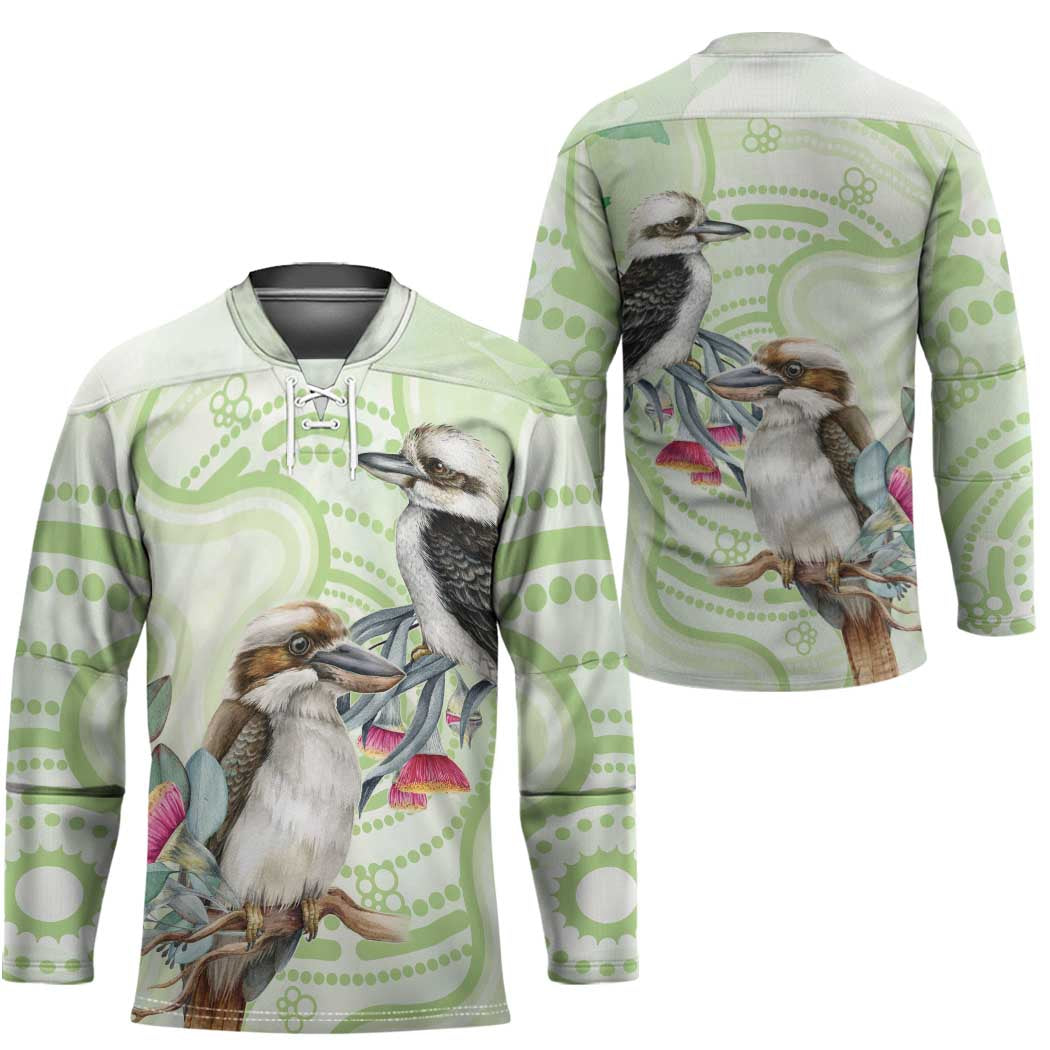 Australia Gumtree And Kookaburra Hockey Jersey Aboriginal Art - Watercolor Style - Aussie Hoodie