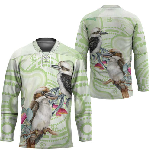 Australia Gumtree And Kookaburra Hockey Jersey Aboriginal Art - Watercolor Style - Aussie Hoodie
