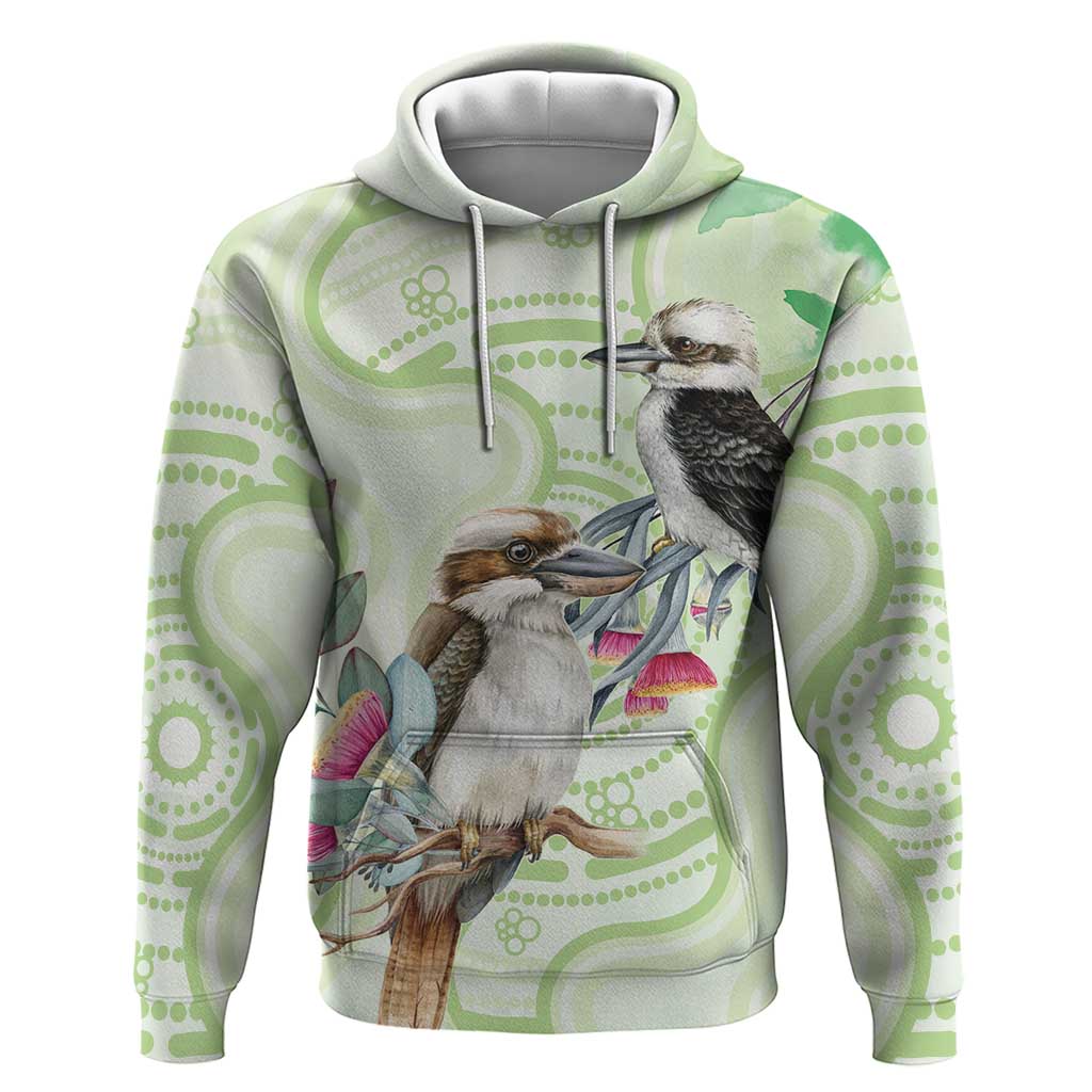 Australia Gumtree And Kookaburra Hoodie Aboriginal Art - Watercolor Style