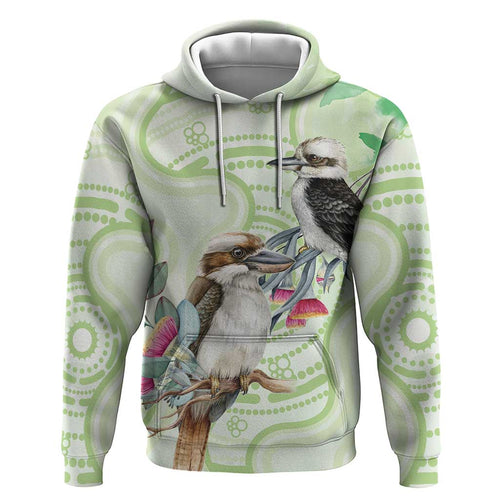 Australia Gumtree And Kookaburra Hoodie Aboriginal Art - Watercolor Style