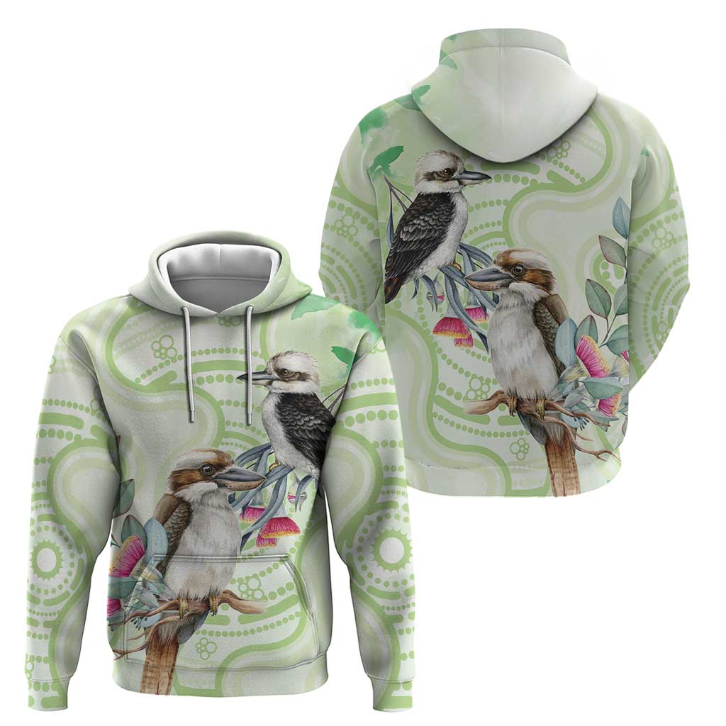 Australia Gumtree And Kookaburra Hoodie Aboriginal Art - Watercolor Style