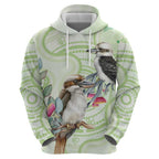 Australia Gumtree And Kookaburra Hoodie Aboriginal Art - Watercolor Style