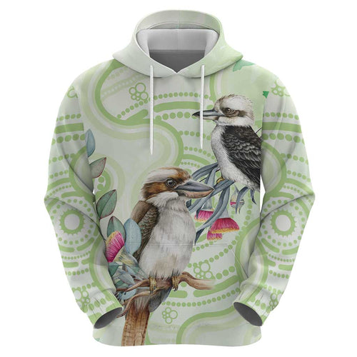 Australia Gumtree And Kookaburra Hoodie Aboriginal Art - Watercolor Style