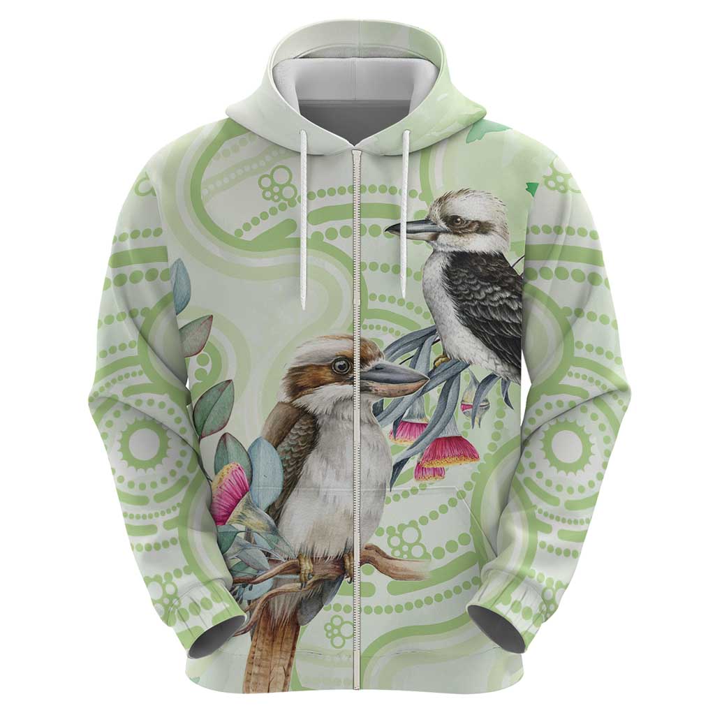 Australia Gumtree And Kookaburra Hoodie Aboriginal Art - Watercolor Style