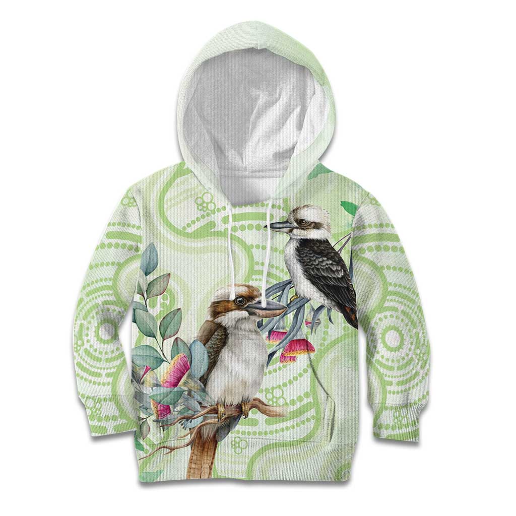Australia Gumtree And Kookaburra Kid Hoodie Aboriginal Art - Watercolor Style