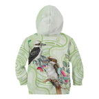 Australia Gumtree And Kookaburra Kid Hoodie Aboriginal Art - Watercolor Style