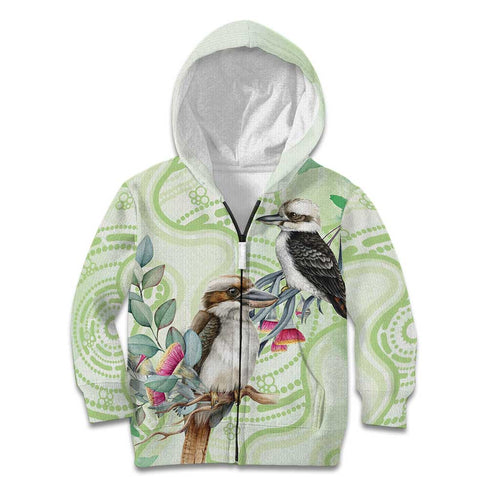 Australia Gumtree And Kookaburra Kid Hoodie Aboriginal Art - Watercolor Style