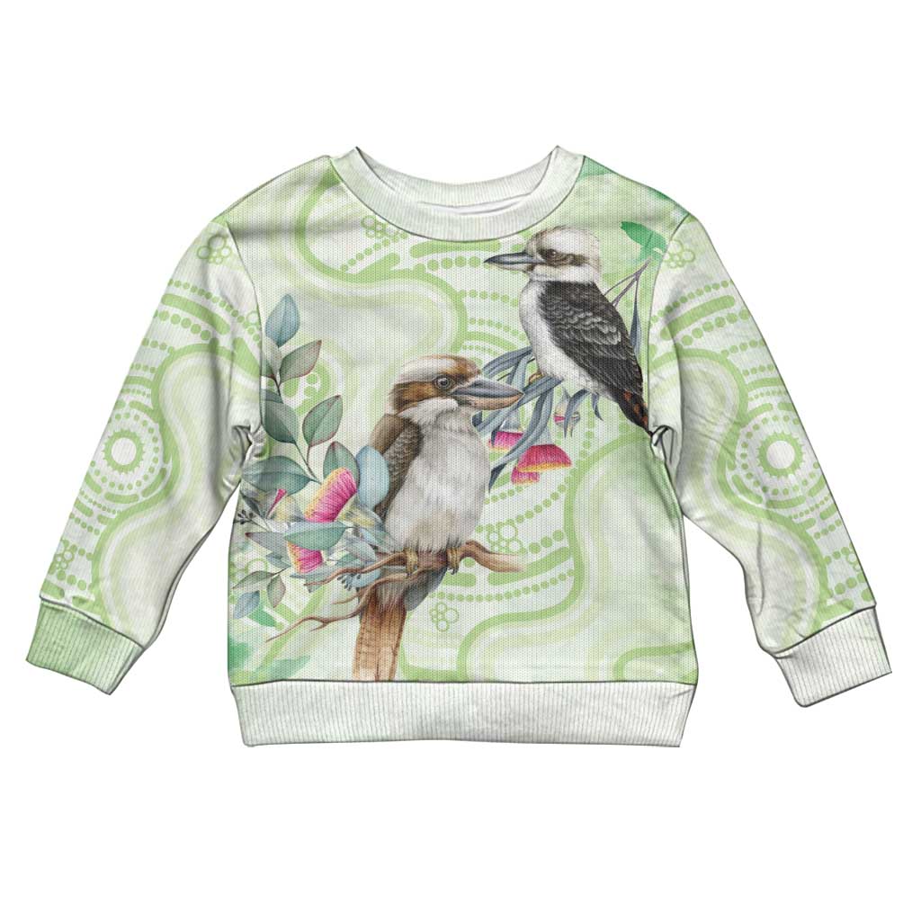 Australia Gumtree And Kookaburra Kid Ugly Christmas Sweater Aboriginal Art - Watercolor Style