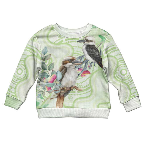 Australia Gumtree And Kookaburra Kid Ugly Christmas Sweater Aboriginal Art - Watercolor Style
