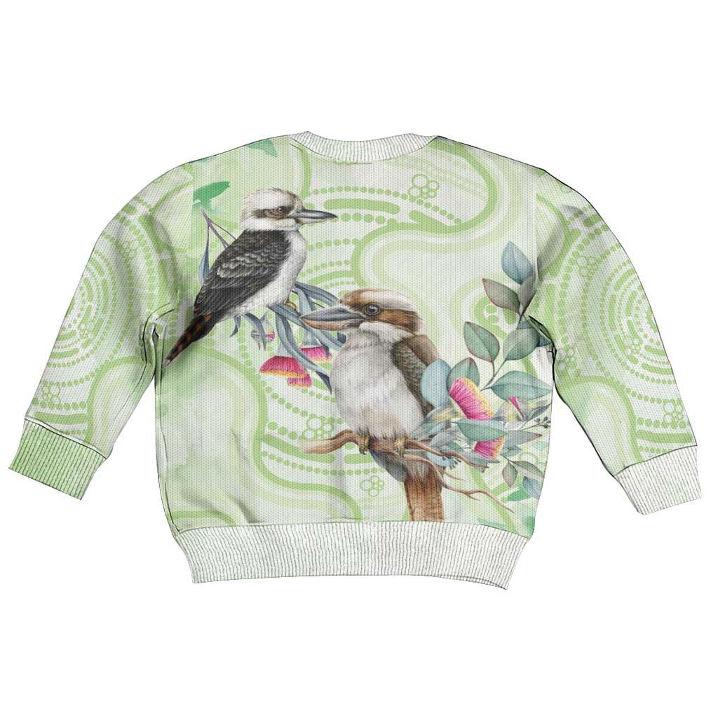 Australia Gumtree And Kookaburra Kid Ugly Christmas Sweater Aboriginal Art - Watercolor Style