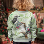 Australia Gumtree And Kookaburra Kid Ugly Christmas Sweater Aboriginal Art - Watercolor Style