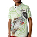 Australia Gumtree And Kookaburra Kid Polo Shirt Aboriginal Art - Watercolor Style