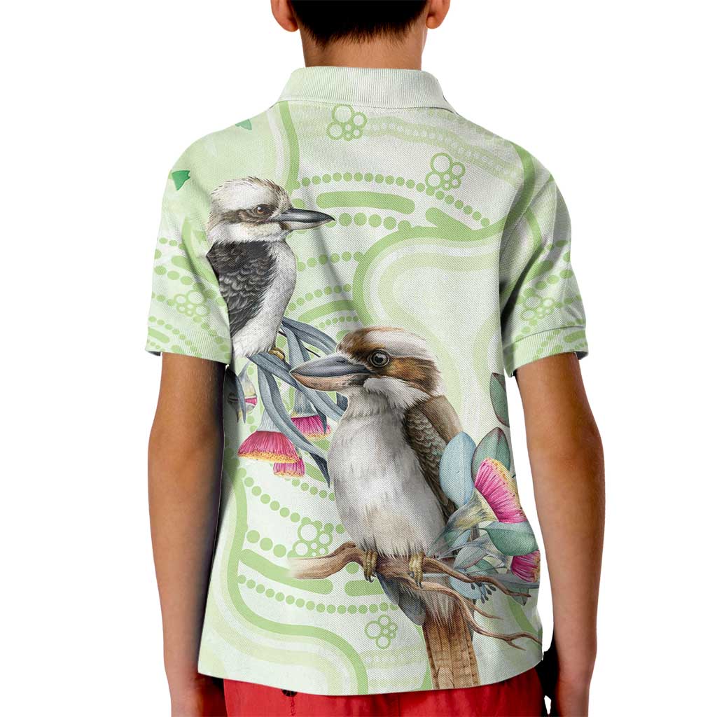 Australia Gumtree And Kookaburra Kid Polo Shirt Aboriginal Art - Watercolor Style
