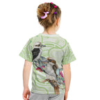 Australia Gumtree And Kookaburra Kid T Shirt Aboriginal Art - Watercolor Style