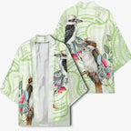 Australia Gumtree And Kookaburra Kimono Aboriginal Art - Watercolor Style - Aussie Hoodie