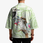 Australia Gumtree And Kookaburra Kimono Aboriginal Art - Watercolor Style - Aussie Hoodie