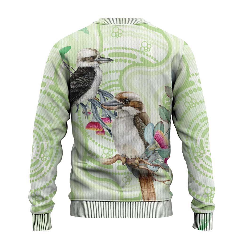 Australia Gumtree And Kookaburra Ugly Christmas Sweater Aboriginal Art - Watercolor Style