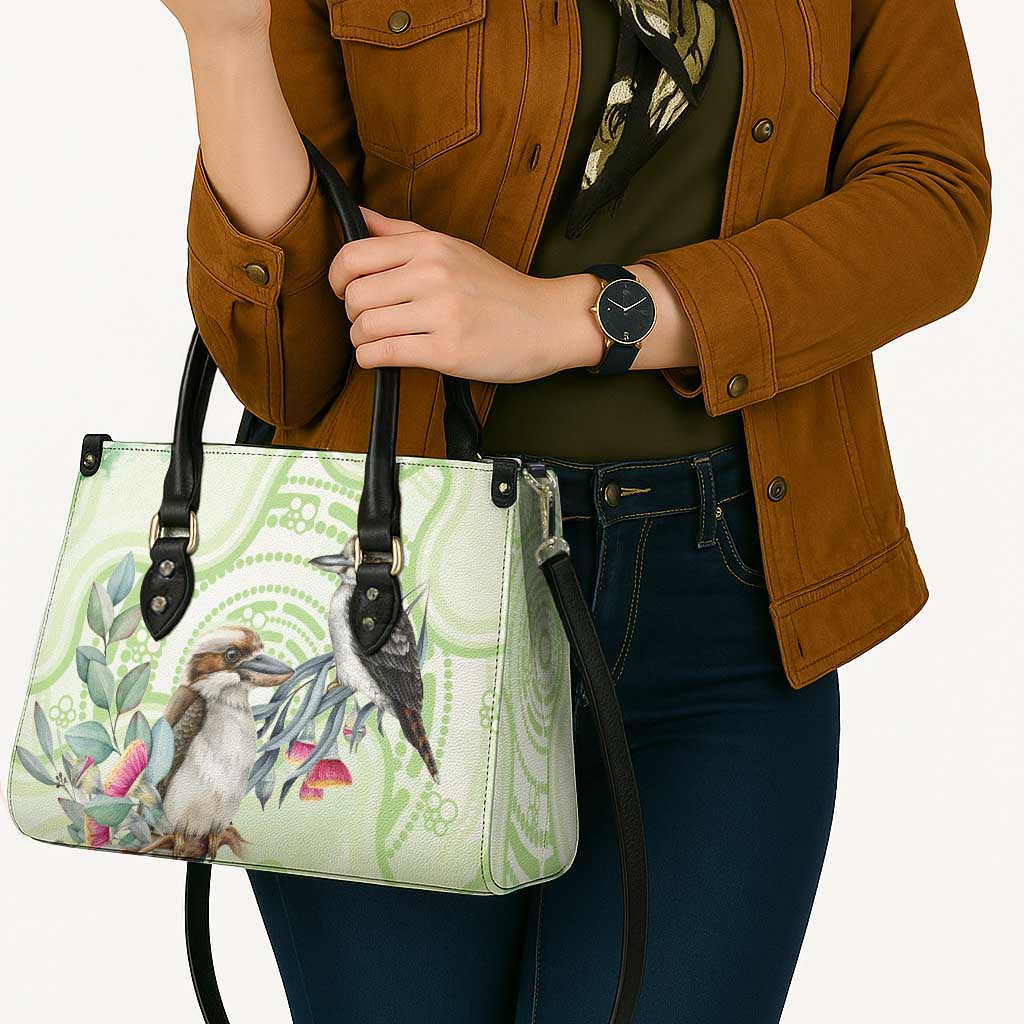 Australia Gumtree And Kookaburra Leather Bag Aboriginal Art - Watercolor Style - Aussie Hoodie