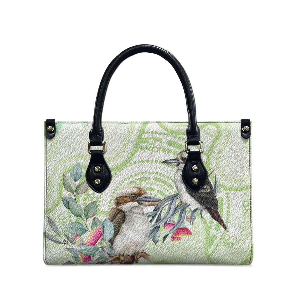 Australia Gumtree And Kookaburra Leather Bag Aboriginal Art - Watercolor Style - Aussie Hoodie