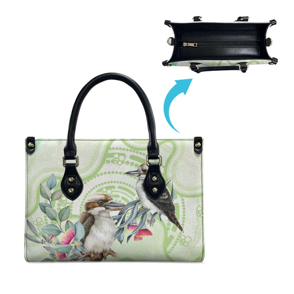 Australia Gumtree And Kookaburra Leather Bag Aboriginal Art - Watercolor Style - Aussie Hoodie