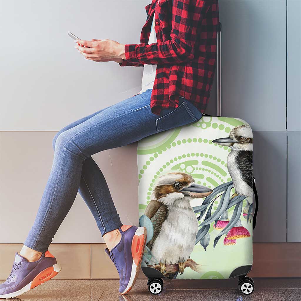 Australia Gumtree And Kookaburra Luggage Cover Aboriginal Art - Watercolor Style
