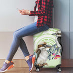 Australia Gumtree And Kookaburra Luggage Cover Aboriginal Art - Watercolor Style