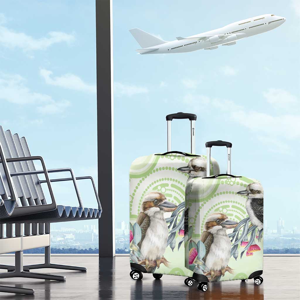 Australia Gumtree And Kookaburra Luggage Cover Aboriginal Art - Watercolor Style