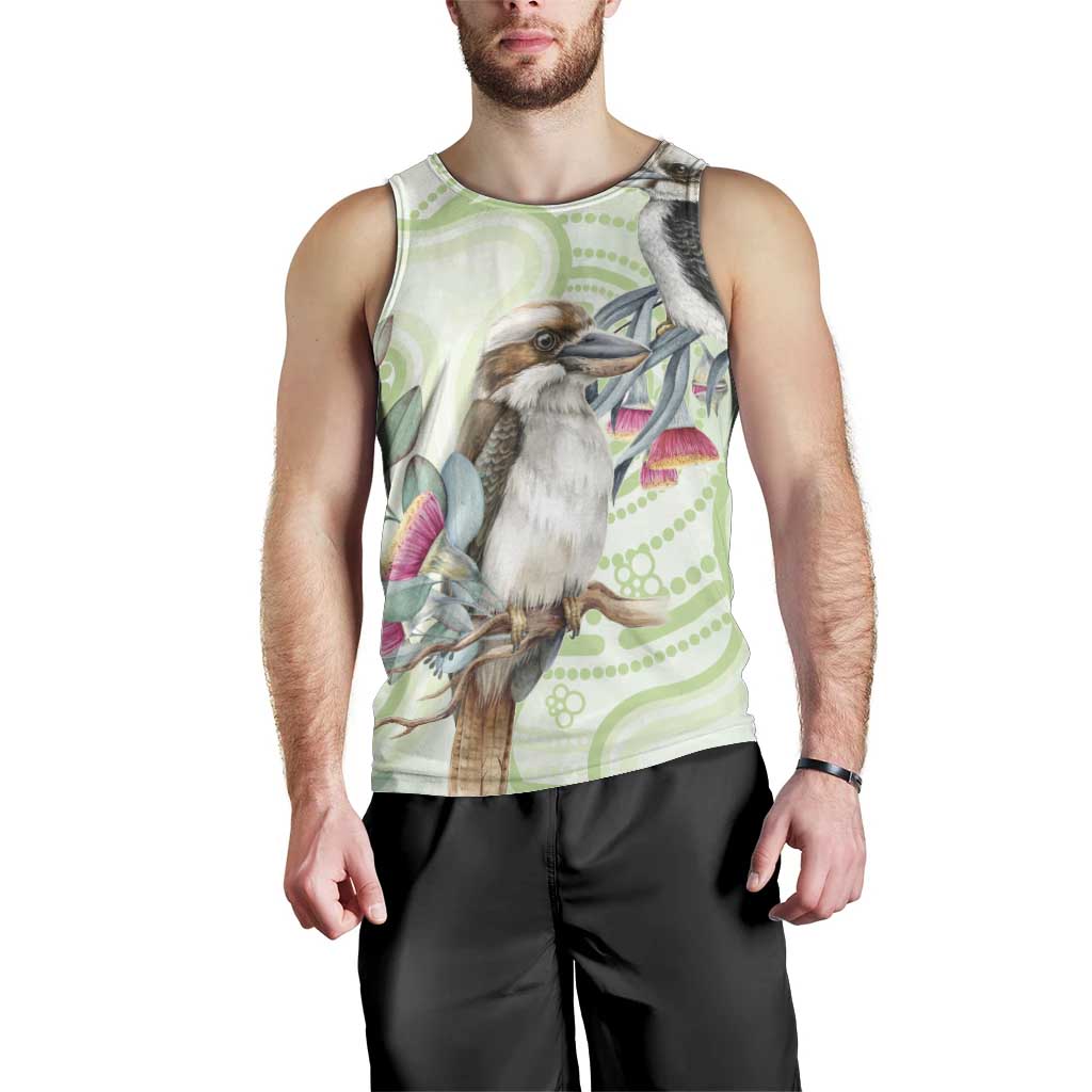Australia Gumtree And Kookaburra Men Tank Top Aboriginal Art - Watercolor Style