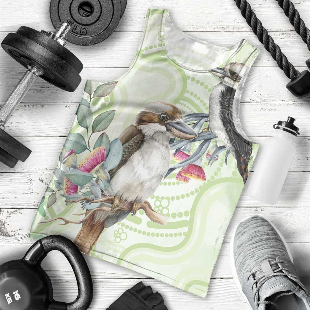 Australia Gumtree And Kookaburra Men Tank Top Aboriginal Art - Watercolor Style