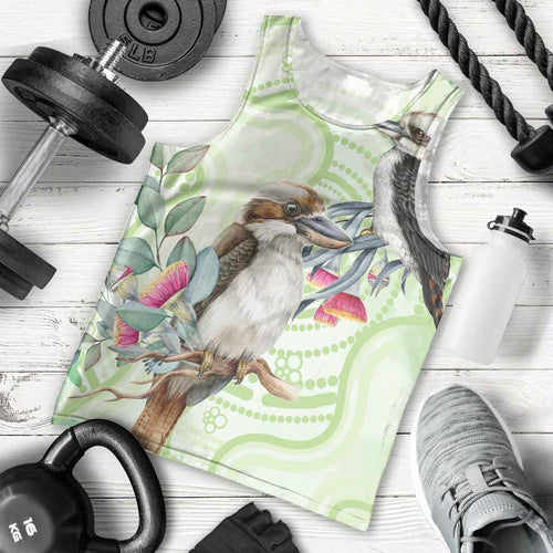 Australia Gumtree And Kookaburra Men Tank Top Aboriginal Art - Watercolor Style