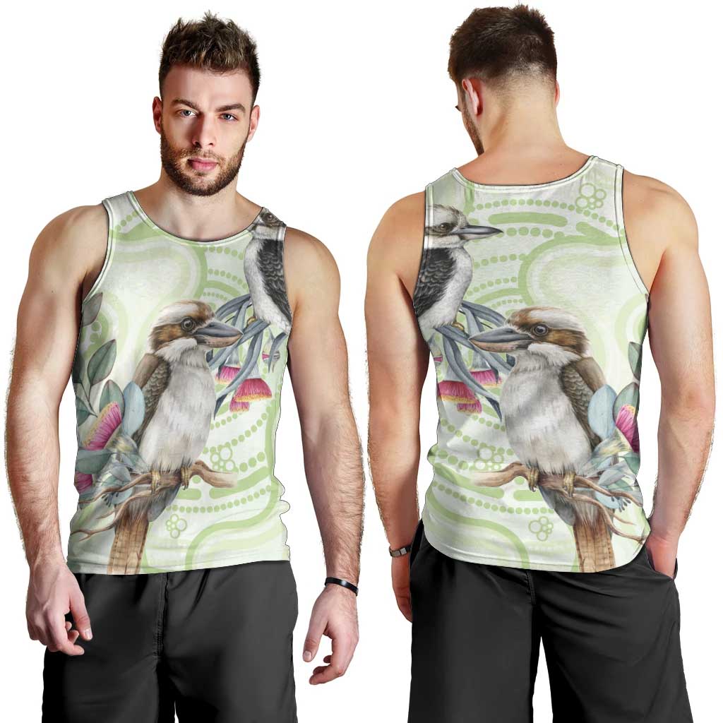 Australia Gumtree And Kookaburra Men Tank Top Aboriginal Art - Watercolor Style