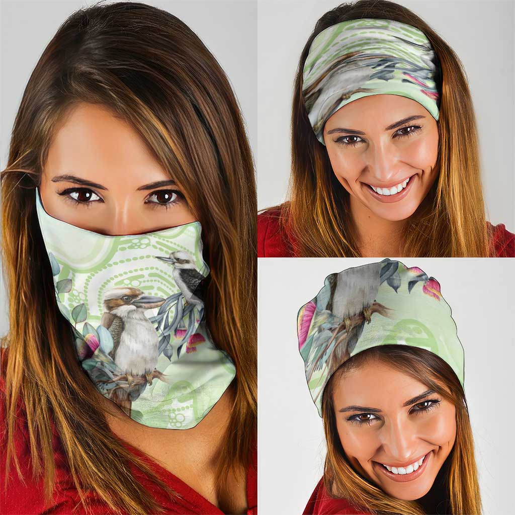 Australia Gumtree And Kookaburra Neck Gaiter Aboriginal Art - Watercolor Style - Aussie Hoodie
