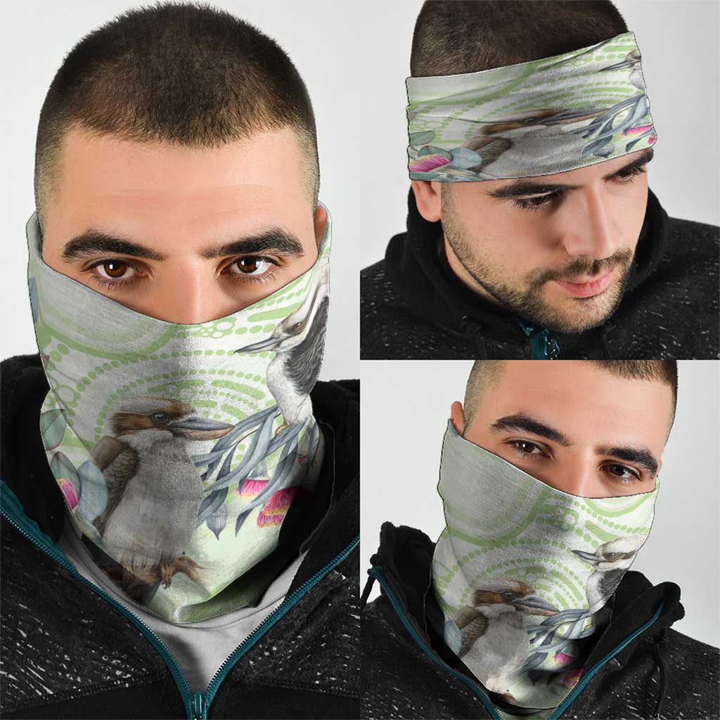 Australia Gumtree And Kookaburra Neck Gaiter Aboriginal Art - Watercolor Style - Aussie Hoodie