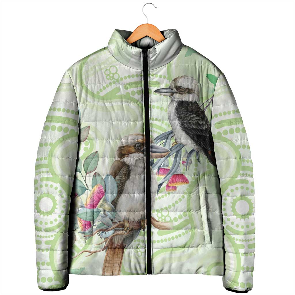 Australia Gumtree And Kookaburra Padded Jacket Aboriginal Art - Watercolor Style - Aussie Hoodie