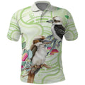 Australia Gumtree And Kookaburra Polo Shirt Aboriginal Art - Watercolor Style