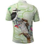 Australia Gumtree And Kookaburra Polo Shirt Aboriginal Art - Watercolor Style