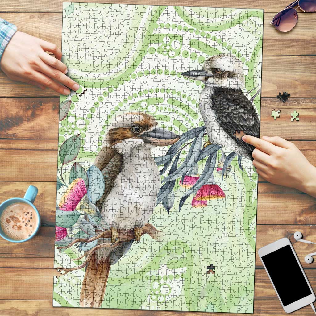 Australia Gumtree And Kookaburra Puzzle Aboriginal Art - Watercolor Style - Aussie Hoodie