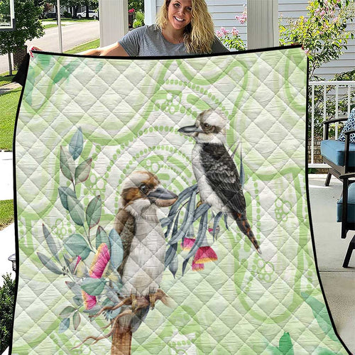 Australia Gumtree And Kookaburra Quilt Aboriginal Art - Watercolor Style