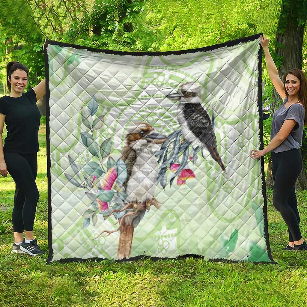 Australia Gumtree And Kookaburra Quilt Aboriginal Art - Watercolor Style