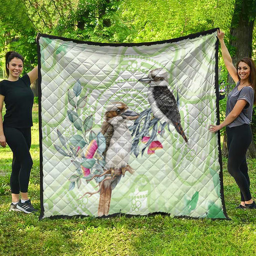 Australia Gumtree And Kookaburra Quilt Aboriginal Art - Watercolor Style