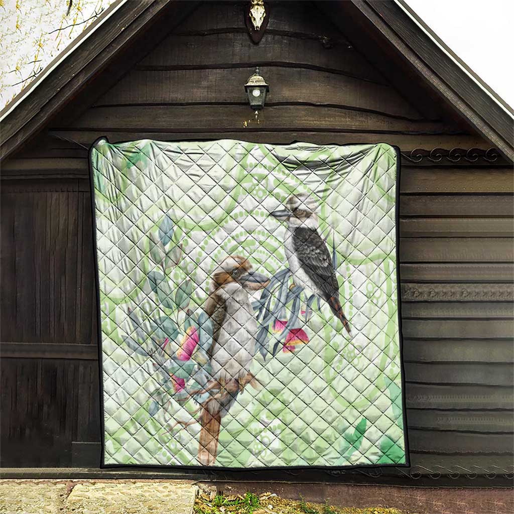 Australia Gumtree And Kookaburra Quilt Aboriginal Art - Watercolor Style