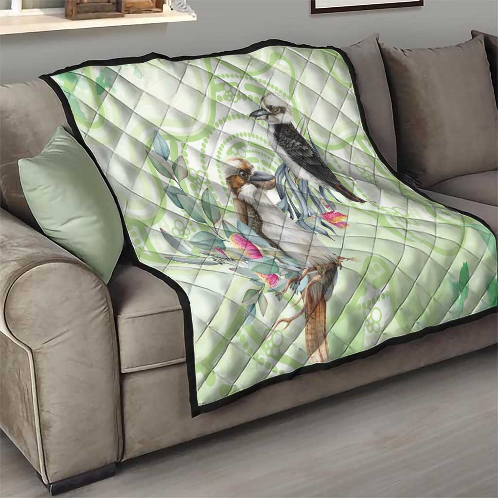 Australia Gumtree And Kookaburra Quilt Aboriginal Art - Watercolor Style