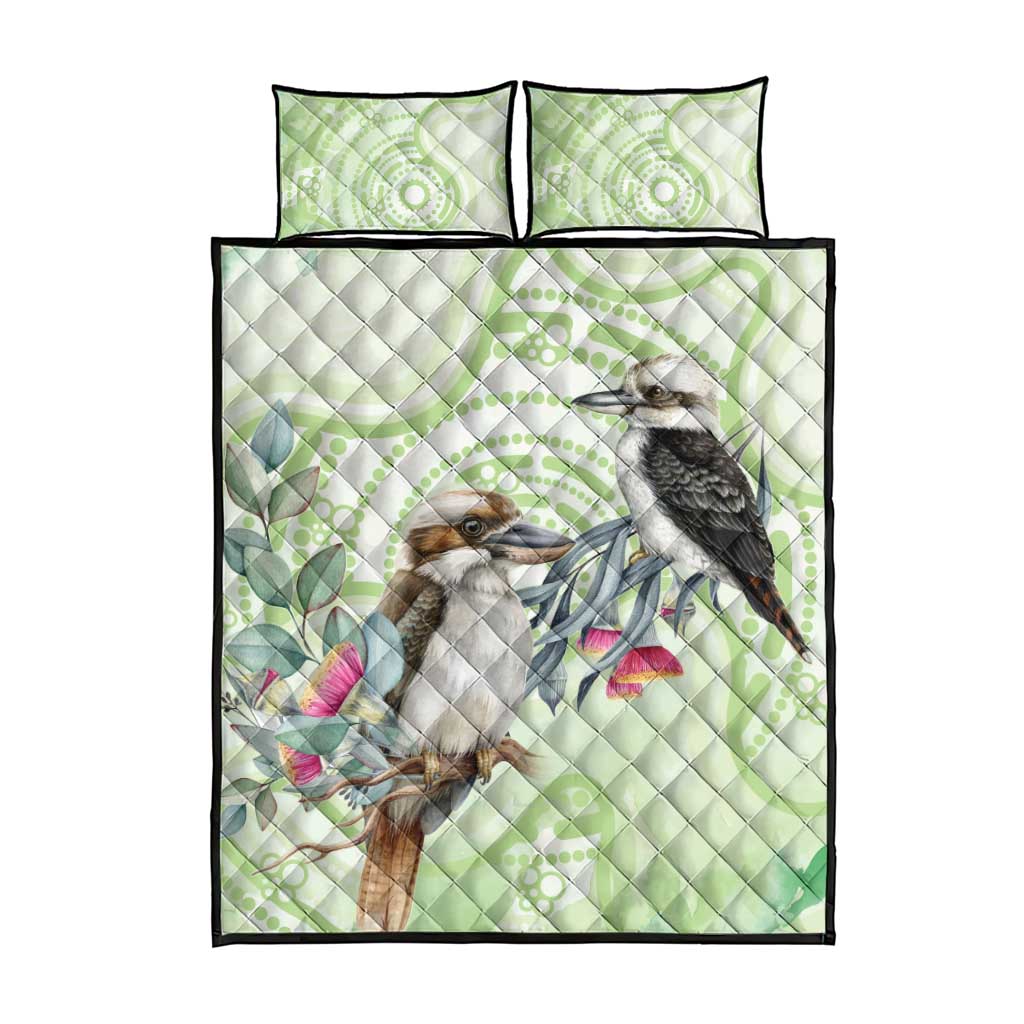 Australia Gumtree And Kookaburra Quilt Bed Set Aboriginal Art - Watercolor Style