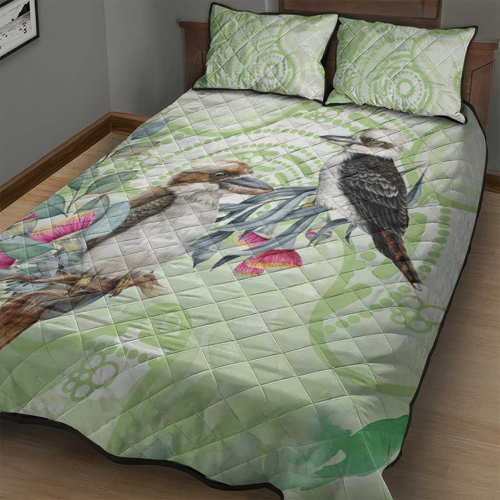 Australia Gumtree And Kookaburra Quilt Bed Set Aboriginal Art - Watercolor Style
