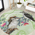 Australia Gumtree And Kookaburra Round Carpet Aboriginal Art - Watercolor Style