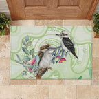 Australia Gumtree And Kookaburra Rubber Doormat Aboriginal Art - Watercolor Style