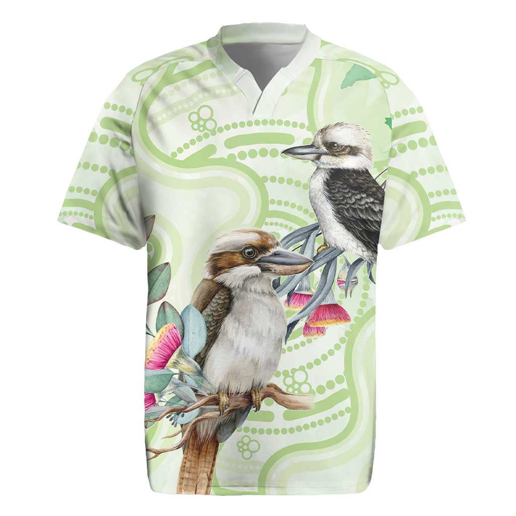 Australia Gumtree And Kookaburra Rugby Jersey Aboriginal Art - Watercolor Style