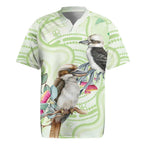 Australia Gumtree And Kookaburra Rugby Jersey Aboriginal Art - Watercolor Style